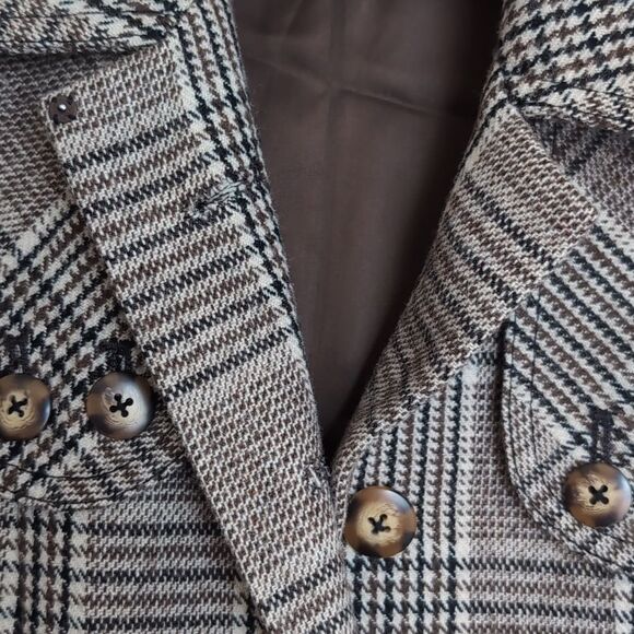 Anthropologie Cordelia  plaid wool trench coat size 8 - Picture 9 of 12